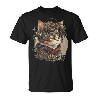 Steampunk Cat Kitten Steam Punk T-Shirt - Seseable De