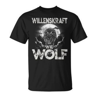 Willenskraft Wie Wolf Motivation Outdoor Survival T-Shirt - Seseable De