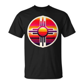 Zia-Symbol Im Retromodernenintage-Stil Im Bundesstaat New Mexico T-Shirt - Seseable De