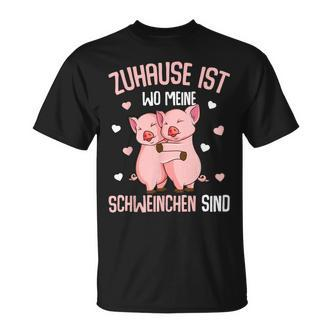 Zuhause Ist Wo Meine Schweinchen Sind Landwirt Schwin T-Shirt - Seseable De