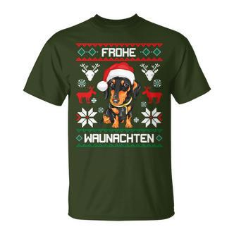 Dachshund Merry Waunachten Christmas Dog Dachshund Tecker T-Shirt - Seseable De