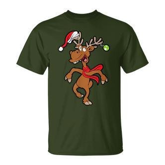 Reindeer Rudolf Christmas Xmas T-Shirt - Seseable De