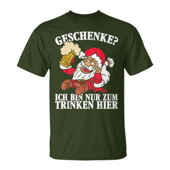 Men's Ich Bin Nur Zum Trinken Hier Christmas Black T-Shirt - Seseable De