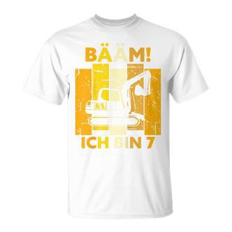 Children's Bäm Ich Bin 7 Sieben Jahre Boy 7Th Birthday Digger T-Shirt - Seseable De