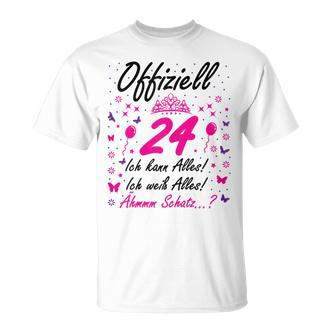 Damen 24 Geburtstag Lustig Offiziell 24 Ich Kann AllesSchatz T-Shirt - Seseable De