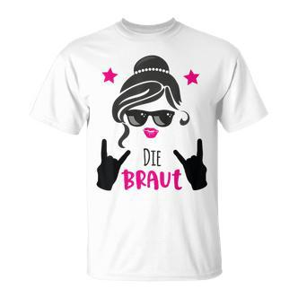 Die Braut Rockt Team Bride Outfit Jga Group S T-Shirt - Seseable De
