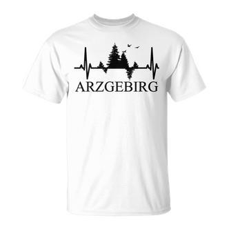 Erzgebirge Heartbeat Forest Motif Arzgebirg Für Erzgebirger T-Shirt - Seseable De