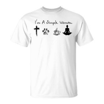 Ich Bin Eine Einfache Frau Jesus Hund Kaffee Yoga T-Shirt - Seseable De