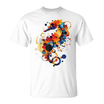 Seepferdchen Abstrakte Tier Geometrische Kunst Seepferdchen T-Shirt - Seseable De