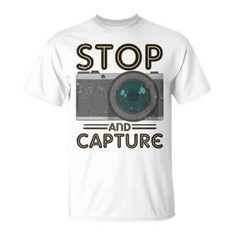 Stop And Capture Fotografen Lustige Fotografie T-Shirt - Seseable De