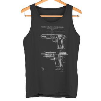 1911 Retrointage Handgun Chart Blue Break Pistol 45Acp Tank Top - Geschenkecke