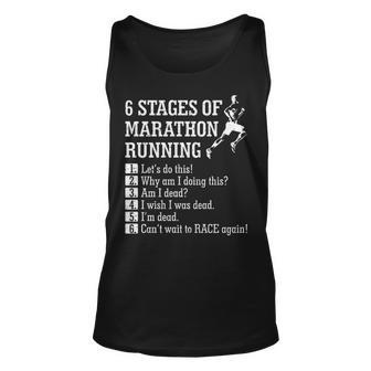 6 Stages Of Marathon Running For Runner Tank Top | Mazezy