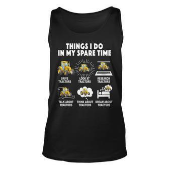 6 Things I Do In My Spare Time Tractor Farmers Tank Top | Mazezy