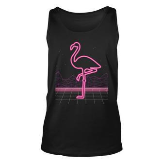 80S Retro Neon Sign Pink Flamingo 80'S Tank Top | Mazezy
