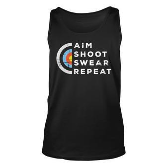 Aim Shoot Swear Repeat Archery Costume Archer Archery Tank Top | Mazezy