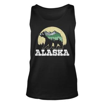 Alaska Bear Sketch Mountains And Trees Tank Top | Mazezy