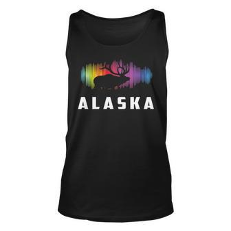 Alaska Reindeer Polar Lights And Moose Tank Top | Mazezy
