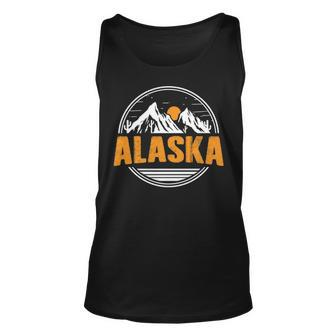 Alaska Vintage Mountains Sunrise Alaskan Pride Tank Top | Mazezy