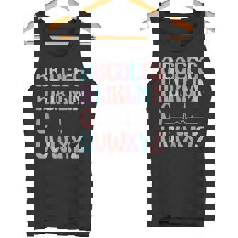 Alfabeto Heartbeat Line Estudiante De Enfermería Abc Pqrst Camiseta sin mangas - Regaloses