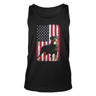 American Flag Rottweiler Dog Lover 4Th Of July Dog Tank Top | Mazezy