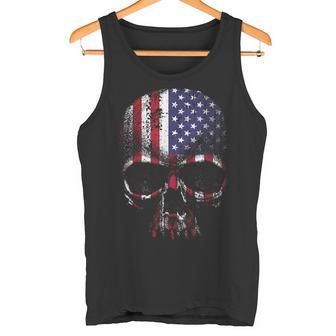 American Flag Usa Us Skull Tank Top - Geschenkecke