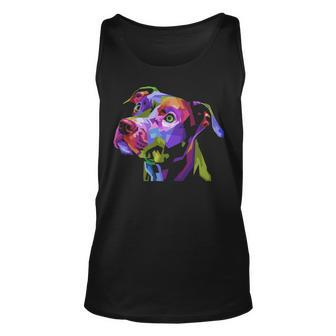 American Pitbull Terrier Pop Art Portrait For Dog Owners Tank Top | Mazezy