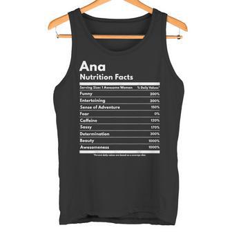 Ana Información Nutricional Regalo Divertido Nombre Personalizado Ana Camiseta sin mangas - Regaloses