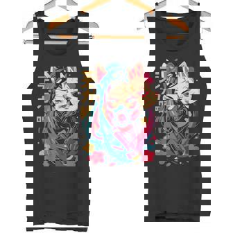 Anime Manga Cyberpunk Aesthetic Techwear Harajuku Kitsune Camiseta sin mangas - Regaloses