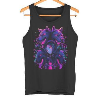 Anime Manga Cyberpunk Aesthetic Techwear Harajuku Wolf Tank Top - Geschenkecke