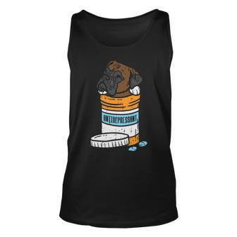 Antidepressant Boxer Animal Pet Dog Lover Owner Tank Top | Mazezy