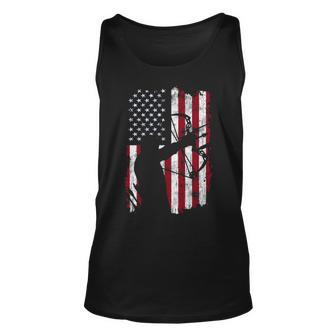 Archery Distressed American Flag Compound Bow Tank Top | Mazezy