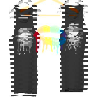 Arco Iris Beso Boca Labios Lesbiana Gay Orgullo Lgbt Camiseta Camiseta sin mangas - Regaloses