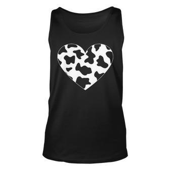 Awesome Cow Print Black & White Print Heart Tank Top | Mazezy