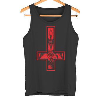 Baphomet Cruz Invertida Oculta Satanismo Hail Satanás Camiseta sin mangas - Regaloses