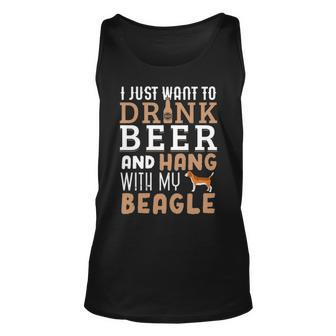 Beagle Dad Father's Day Dog Lover Beer Tank Top | Mazezy
