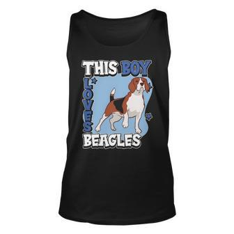 Beagle Quote Dog Owner This Boy Loves Beagles Tank Top | Mazezy