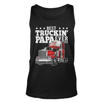 Best Truckin Papa Ever Big Rig Trucker Father's Day Gif Tank Top | Mazezy