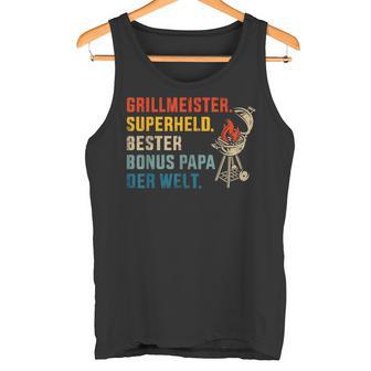 Bester Bonus Papa Superheld Grillmeister Zumatertag Tank Top - Geschenkecke