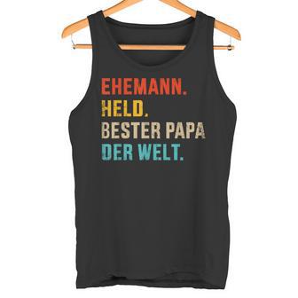 Bester Papa Der Welt Husband Hero Father's Day Christmas Tank Top - Geschenkecke