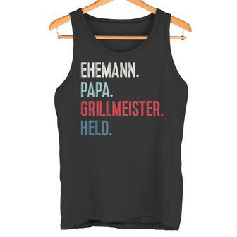 Bester Papa Grillmeister Held Grillen Bester Husann German L Tank Top - Geschenkecke