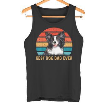 Besthund Papa Allzeit Best Dog Papa Alltimesintage Border Collie Tank Top - Geschenkecke