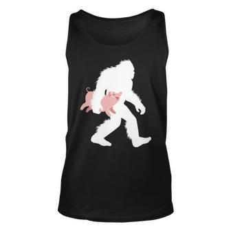 Bigfoot Carrying Pig Cryptid Swine Sasquatch With Hog Tank Top | Mazezy