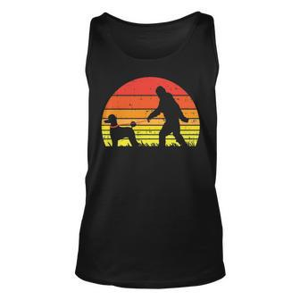 Bigfoot Sasquatch Poodle Sunset Retro Dog Lover Owner Tank Top | Mazezy