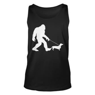 Bigfoot Walking Dachshund Wiener Dog Gif Tank Top | Mazezy
