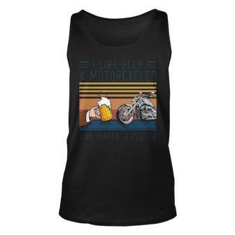Biker I Like Beer And Motorcycles Tank Top | Mazezy