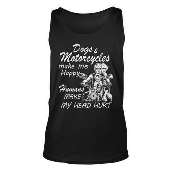 Biker Dogs And Motorcycles Make Me Happy Tank Top | Mazezy
