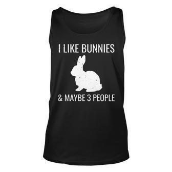 I Like Bunnies & Maybe 3 People Introvert Bunny Tank Top | Mazezy