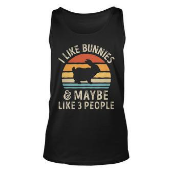 I Like Bunnies And Maybe Like 3 People Bunny Rabbit Lover Tank Top | Mazezy