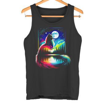 Bunte Katze Geist Tier Katze Besitzer Coole Illustration Kunst Tank Top - Geschenkecke