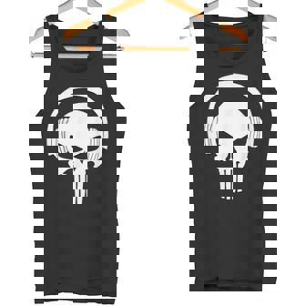 Calavera Dj Con Cascos Dj Skull Headphones Camiseta sin mangas - Regaloses
